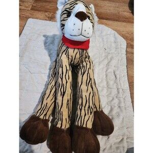 Goffa Black Tan Beige Tiger Soft Toy Plush Cat 21" Stripes Floppy Stuffed Animal